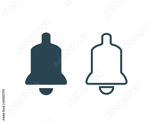Vector illustration, logo, sound alert icon. Notification, bell. 