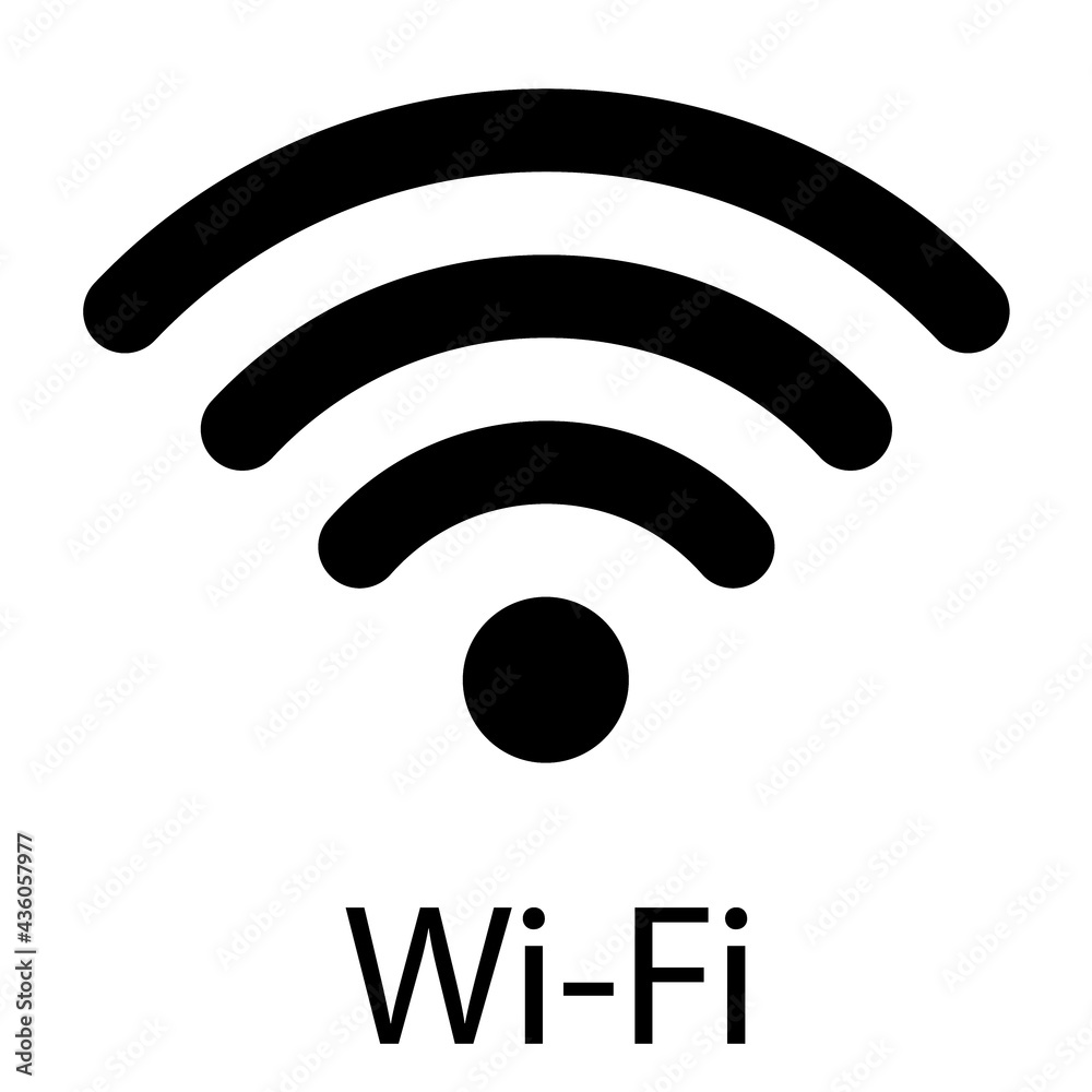 Vector illustration flat design blue wireless icon. Wi-Fi symbol, sign. WiFi Vector illustration flat design blue wireless icon. Wi-Fi symbol, sign. WiFi