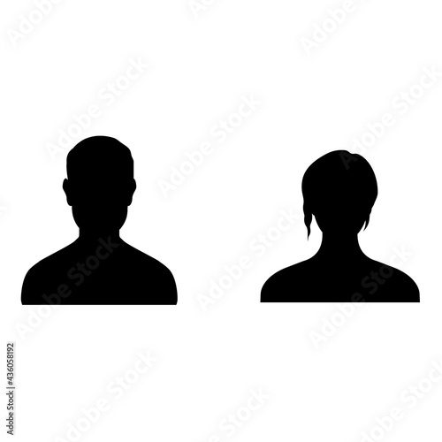 People profile silhouettes isolated on white background