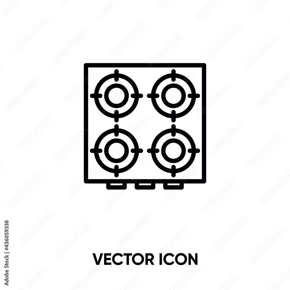 Stove vector icon. Modern, simple flat vector illustration for website or mobile app.Gas symbol, logo illustration. Pixel perfect vector graphics