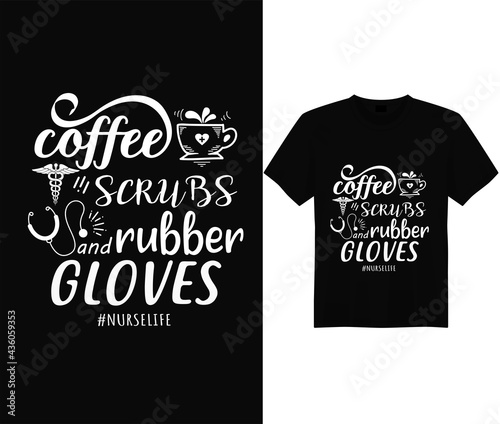 Coffee scrubs and rubber gloves