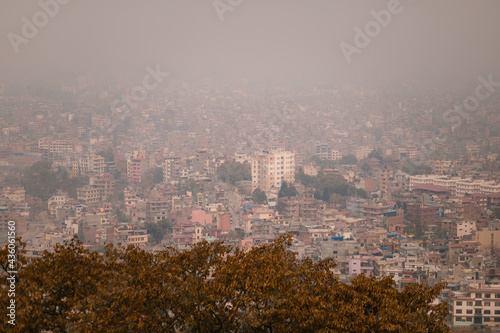 Vista del valle de Kathmandú desde alto en Nepal