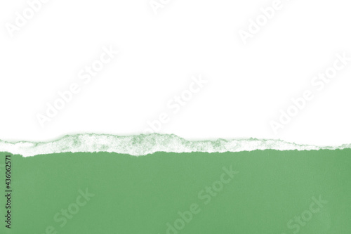 Torn green paper with space for text