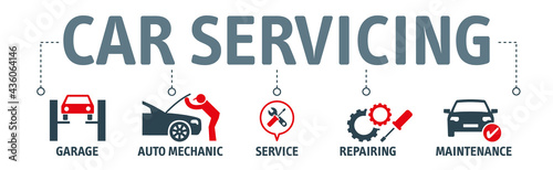 Banner Car service and repair. Vector illustration concept