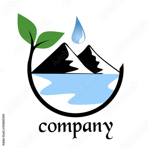 Logo for mineral water drink from the mountains