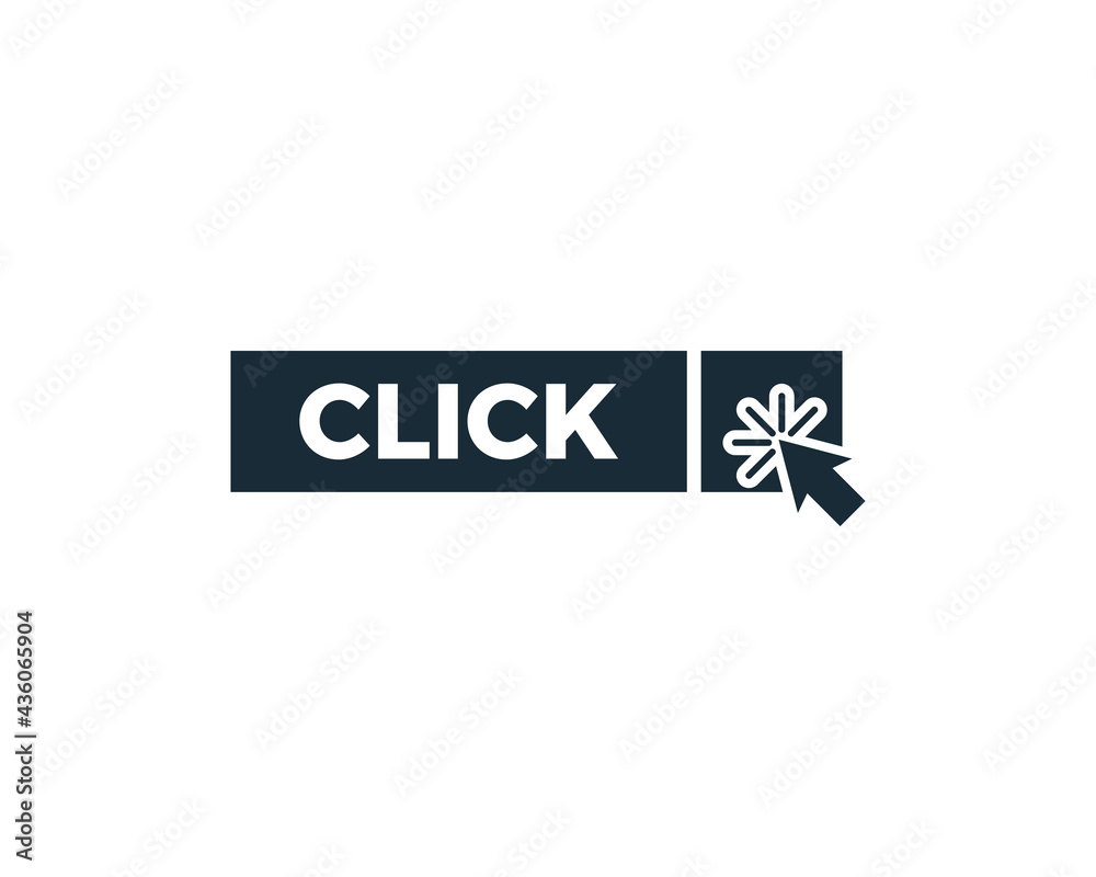 Click Button Arrow Icon Design Template Elements