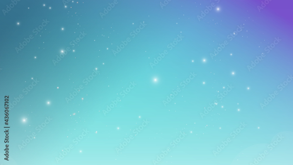 Blue background with snowfall and stars vector illustration. Star in the night background