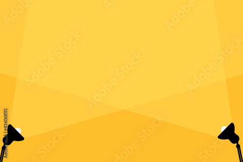Two table office lamps shining upwards. light bulb icon or idea sign. Place for your text. Flat vector illustration