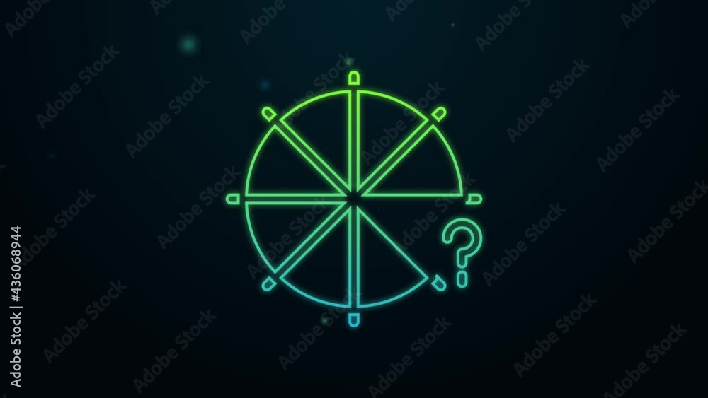 Glowing neon line Circle of pieces icon isolated on black background. 4K Video motion graphic animation Glowing neon line Circle of pieces icon isolated on black background. 4K Video motion graphic animation