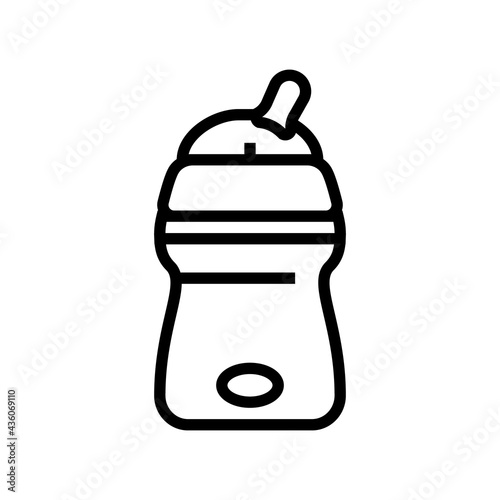 bottle for artificial feeding baby line icon vector. bottle for artificial feeding baby sign. isolated contour symbol black illustration