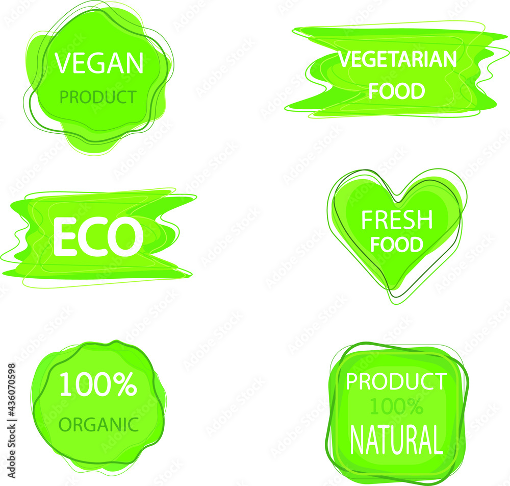Vegan sticker,label for eco products. Vegan sticker,label for eco products.