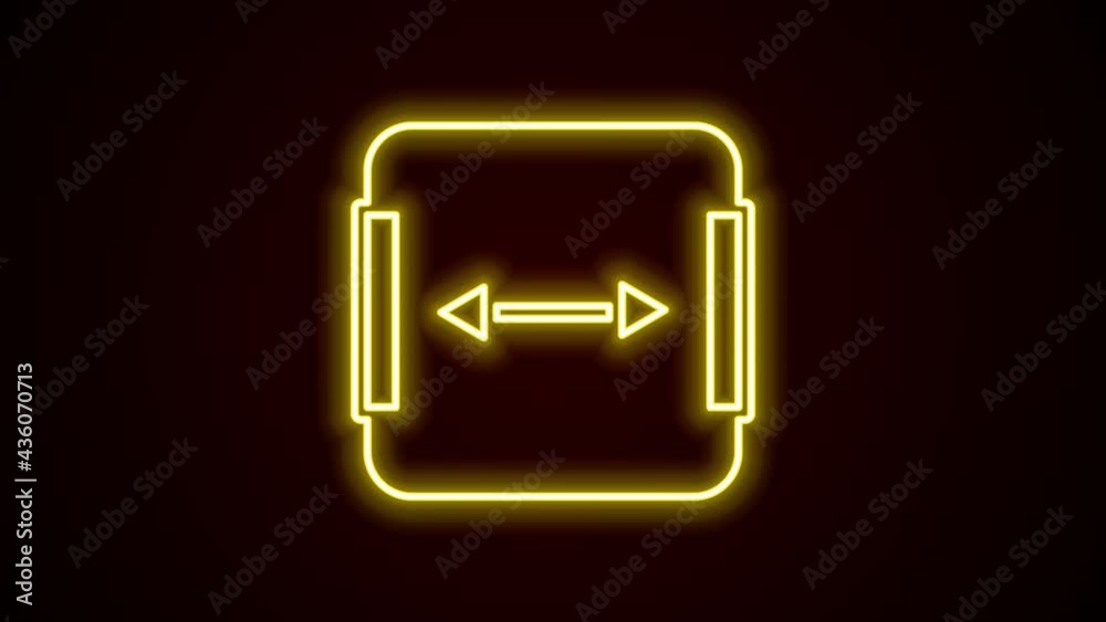 Glowing neon line Area measurement icon isolated on black background. 4K Video motion graphic animation Glowing neon line Area measurement icon isolated on black background. 4K Video motion graphic animation