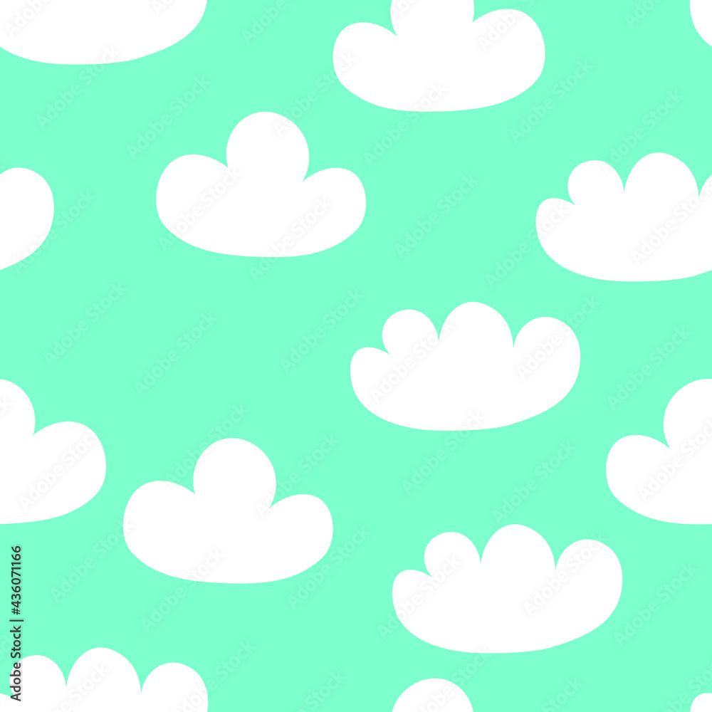 White clouds pattern on blue sky. Suitable for the design of the nursery