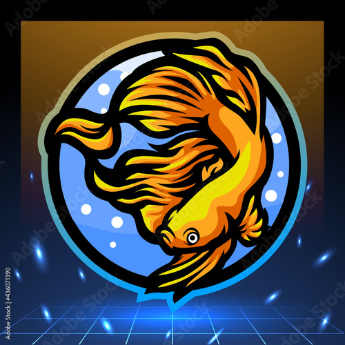 Betta fish mascot. esport logo design
