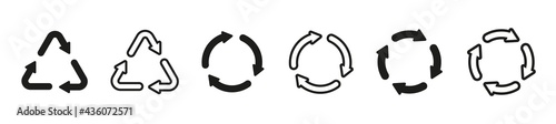 Set of recycle icon in line style