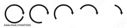 Set of circle rotation arrows