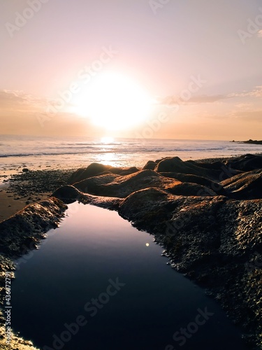 sunset over the sea photo