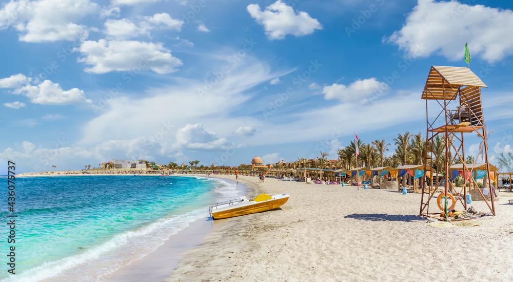 Landscape with beach in Abu Dabbab, Marsa Alam, Egypt