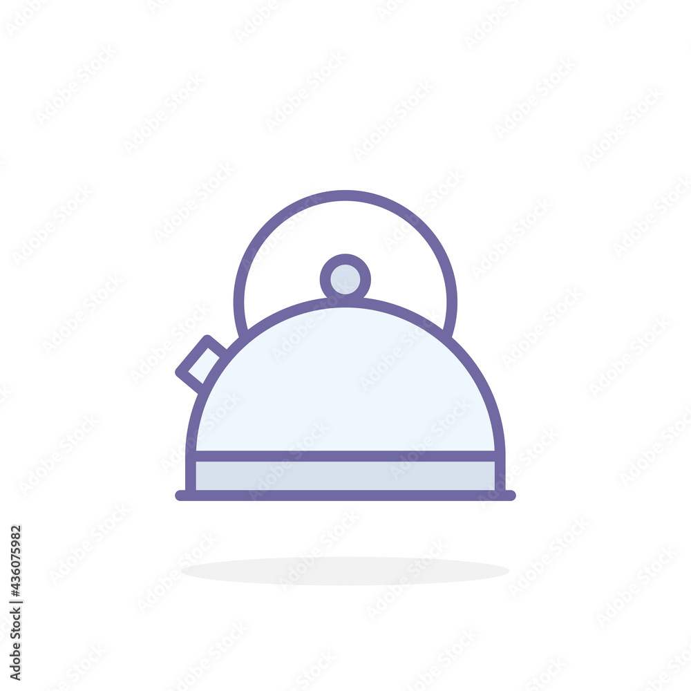 Kettle icon in filled outline style. Kettle icon in filled outline style.