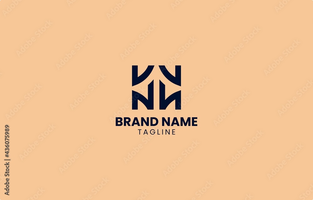 Obraz premium Double KN NK Logo Monogram Design Vector Template