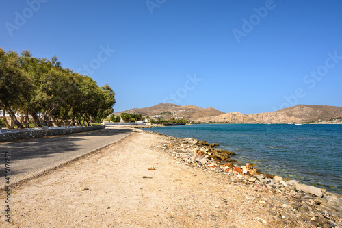 Beautiful bay with blue crystal waters. Paros island  Greece