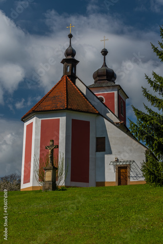 Church of Saint Divis in Horni Lhota village in fresh spring sunny day photo