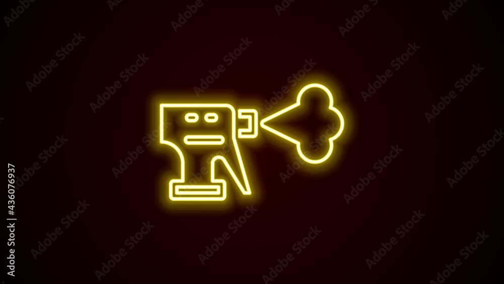 Glowing neon line Hairdresser pistol spray bottle with water icon isolated on black background. 4K Video motion graphic animation Glowing neon line Hairdresser pistol spray bottle with water icon isolated on black background. 4K Video motion graphic animation