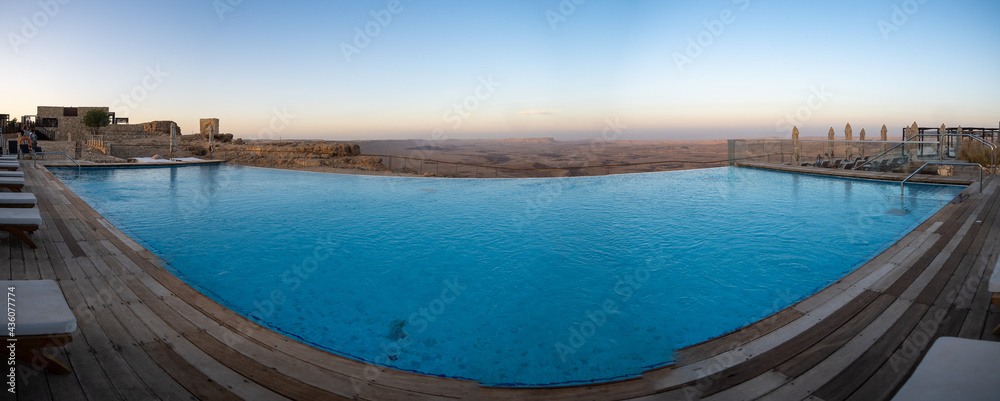 Luxury hotel in desert landscape in Israel