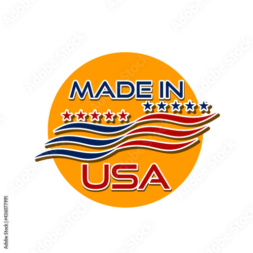 Made in USA sign isolated on white background
