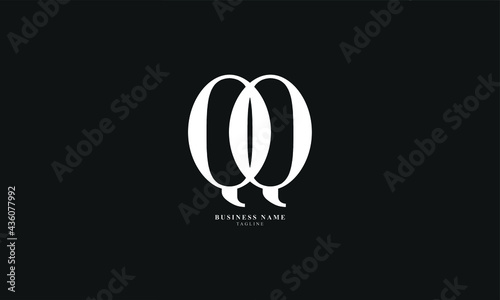 QQ, Abstract initial monogram letter alphabet logo design