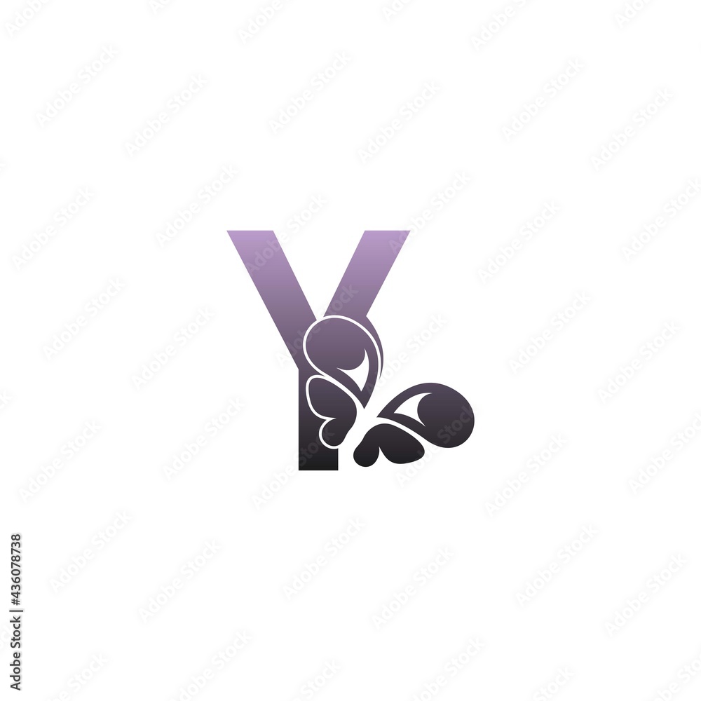 Letter Y with butterfly icon logo design vector
