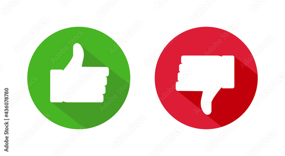 Obraz premium Thumbs up and down vector flat icon