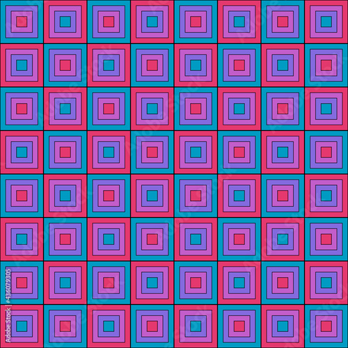 Pink and blue tile checkered. Vector same tile.