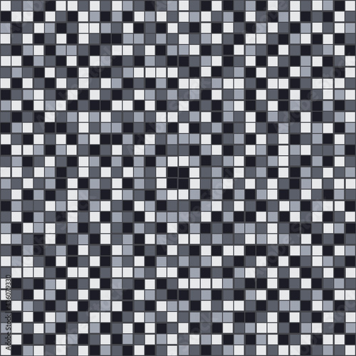 Gray pixel tile. Black, white and gray tile. Vector.
