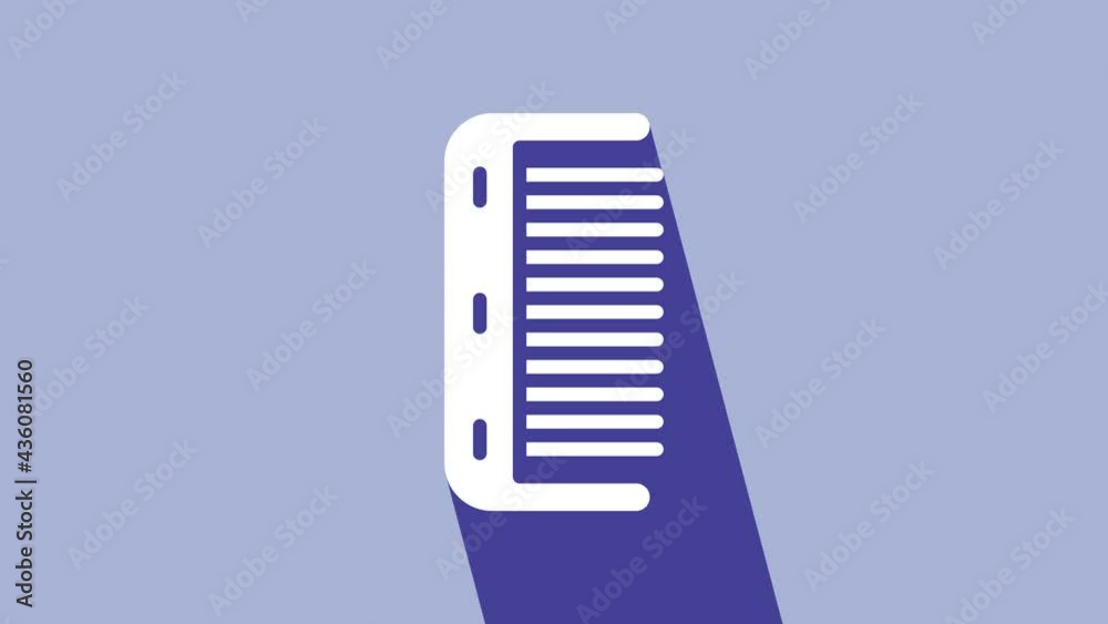 White Hairbrush icon isolated on purple background. Comb hair sign. Barber symbol. 4K Video motion graphic animation White Hairbrush icon isolated on purple background. Comb hair sign. Barber symbol. 4K Video motion graphic animation