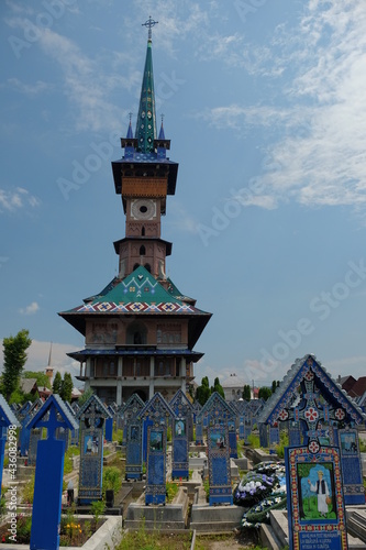 The Merry Cemetery is a cemetery in the village of Sapanta, Maramures county, Romania. In the Merry Cemetery, grave markers celebrate life with beautiful images and gentle wit.