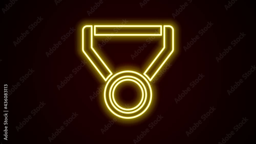 Glowing neon line Medal icon isolated on black background. Winner symbol. 4K Video motion graphic animation Glowing neon line Medal icon isolated on black background. Winner symbol. 4K Video motion graphic animation