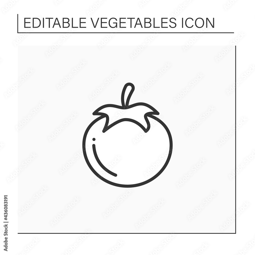 Tomato line icon. Edible vegetable. Consumed in diverse ways, raw or cooked, in many dishes, sauces, salads, and drinks.Agriculture concept. Isolated vector illustration. Editable stroke Tomato line icon. Edible vegetable. Consumed in diverse ways, raw or cooked, in many dishes, sauces, salads, and drinks.Agriculture concept. Isolated vector illustration. Editable stroke