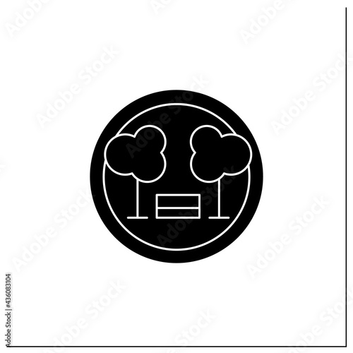 Park symbol glyph icon. Public park location. National park, forestry sign. Public place navigation. Universal public building signs concept.Filled flat sign. Isolated silhouette vector illustration