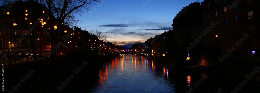 Starry canal over Strasbourg