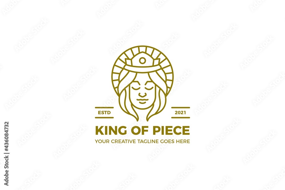 Obraz premium King of Peace Freedom Monoline Logo Template