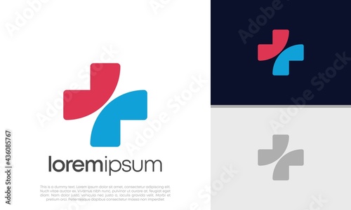 Abstract logotype for medical pharmacy. Logo design template. Medical health. Community logo design.
