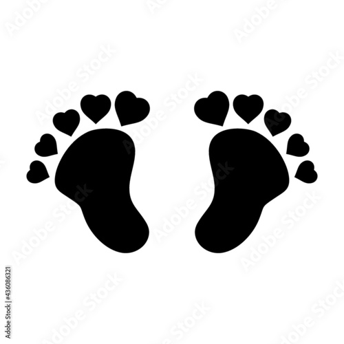 Baby foot Icon in trendy flat style isolated on grey background. Barefoot symbol for your web site design, logo, app