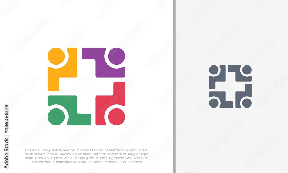Fototapeta premium Global Community Logo Icon Elements Template. Community human Logo template vector. Community health care. Abstract Community logo