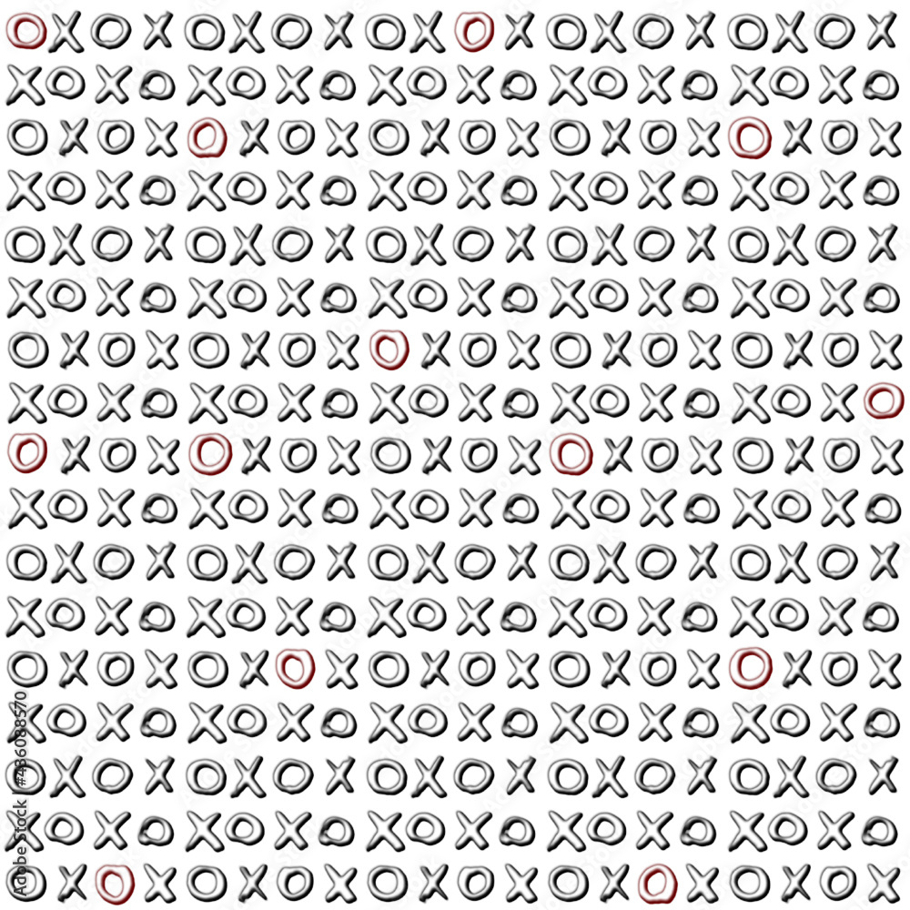 outline pattern of letters O X. outline pattern of letters O X.