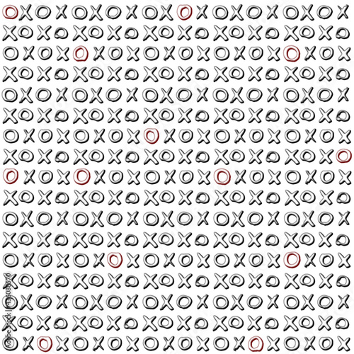  outline pattern of letters O X.