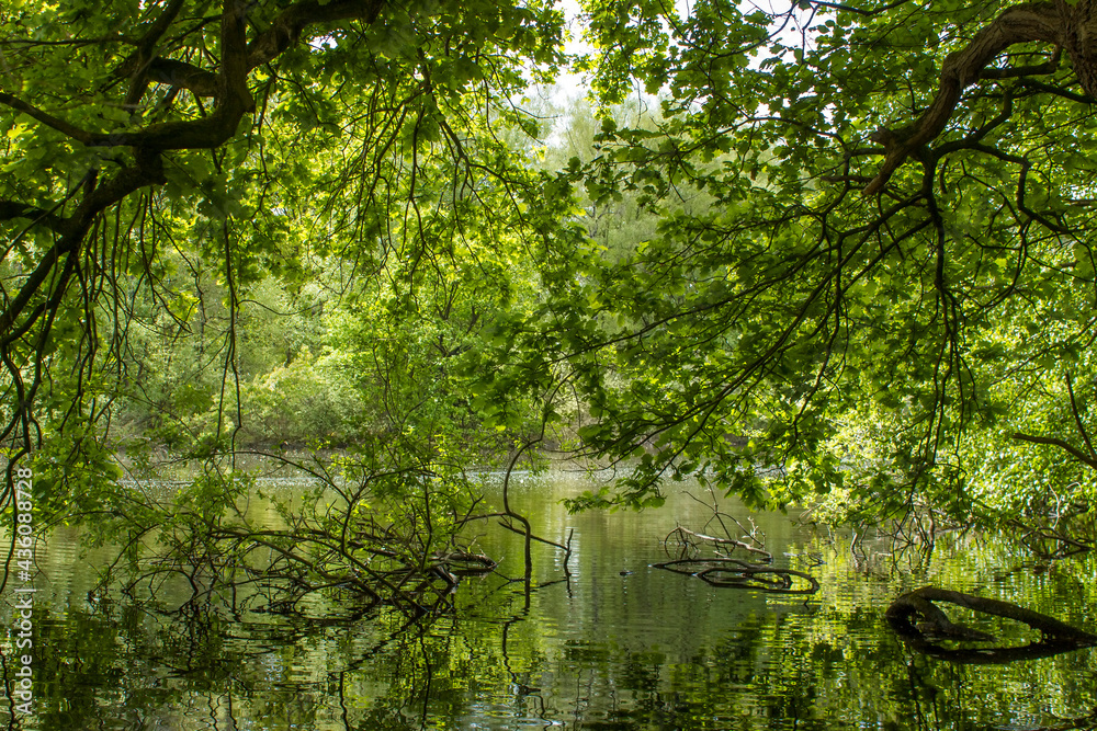 German countryside landscape, Lower Rhine Region, Germany