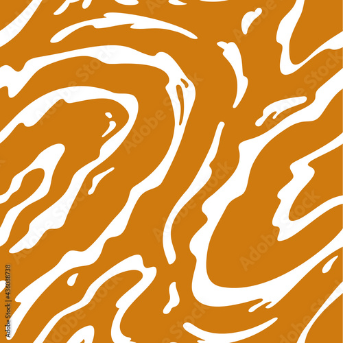 Vector Seamless Pattern with Flowing Gold Caramel. Abstract Sweet Texture. Creative Food Background for Packaging Design and Advertisement