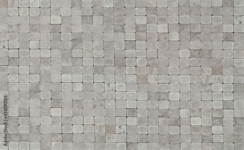Wallpaper Mural Cobblestone texture. The sidewalk tile is evenly folded. Gray cobblestones close up. Torontodigital.ca
