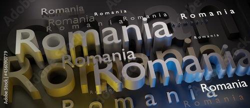 Abstract Romania 3D TEXT Rendered Poster (3D Artwork)
